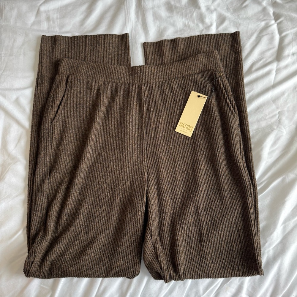 Nation LTD Brown Flare Leg Sweat Pants